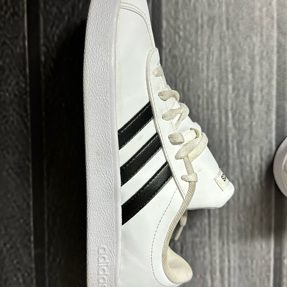 Adidas Kid's Unisex VL Court 2.0 Shoes White Black Size 3 - Picture 4 of 10